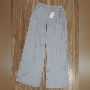 Stark x Disco Side Slit Silver Rain Silky Pant NWT Size Medium.